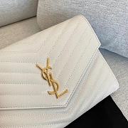 YSL White Gold Matelasse Envelope Wristlet Clutch 21x16x3cm - 4