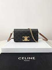 Celine Triomphe Canvas Chain Shoulder Bag 20.5×14×4cm - 1