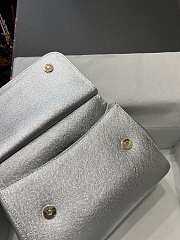 Dolce & Gabbana Medium Sicily Handbag In Dauphine Leather Silver 25x20x12cm - 6