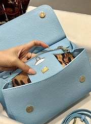 Dolce & Gabbana Medium Handbag In Dauphine Leather Blue 25x20x12cm - 5