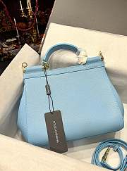 Dolce & Gabbana Medium Handbag In Dauphine Leather Blue 25x20x12cm - 3