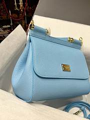 Dolce & Gabbana Medium Handbag In Dauphine Leather Blue 25x20x12cm - 2