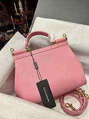 Dolce & Gabbana Medium Handbag In Dauphine Leather Pink 25x20x12cm - 2