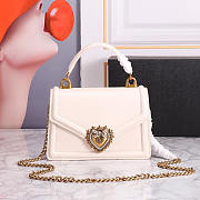 Dolce & Gabbana Devotion Bag In Smooth Calfskin In White 23cm - 1