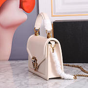 Dolce & Gabbana Devotion Bag In Smooth Calfskin In White 23cm - 4