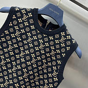 Louis Vuitton LV Monogram Jacquard Knit Dress Black and Brown - 5