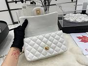 Chanel Small Top Handle Lambskin White Gold HW 20x12x6cm - 4