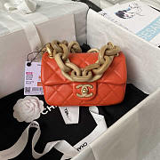 Chanel Mini Flap Bag Lambskin & Ash-Wood Light Orange 11x18x7cm - 1