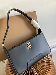 Burberry Leather TB Shoulder Bag Black 28x5x14cm - 2