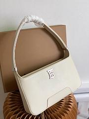 Burberry Leather TB Shoulder Bag White 28x5x14cm - 6