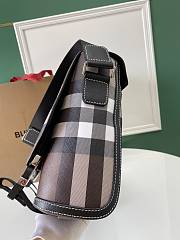 Burberry Exaggerated Check Coated Messenger Bag Brown 37x10x24cm - 6