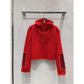 Louis Vuitton LV Ski Monogram Accent Cropped Pullover Red