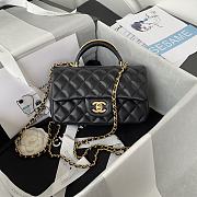 Chanel Small Top Handle Lambskin Black Gold HW 20x12x6cm - 1