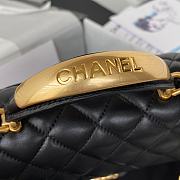 Chanel Small Top Handle Lambskin Black Gold HW 20x12x6cm - 6