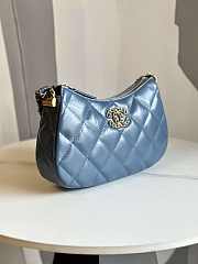 Chanel 23K Hobo Bag Lambskin Gold Metal Navy Blue 23.5x13.5x5.3cm - 6