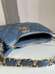 Chanel 23K Hobo Bag Lambskin Gold Metal Navy Blue 23.5x13.5x5.3cm - 5