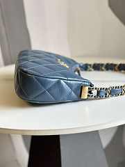 Chanel 23K Hobo Bag Lambskin Gold Metal Navy Blue 23.5x13.5x5.3cm - 4