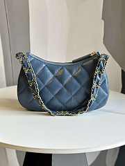 Chanel 23K Hobo Bag Lambskin Gold Metal Navy Blue 23.5x13.5x5.3cm - 3