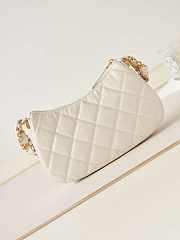 Chanel 23K Hobo Bag Lambskin Gold Metal White 23.5x13.5x5.3cm - 6