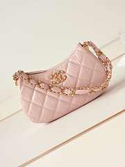 Chanel 23K Hobo Bag Lambskin Gold Metal Pink 23.5x13.5x5.3cm - 1
