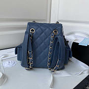 Chanel Small Backpack Caviar Blue 21.5cm - 2