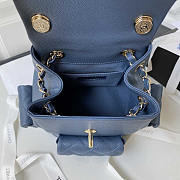 Chanel Small Backpack Caviar Blue 21.5cm - 4