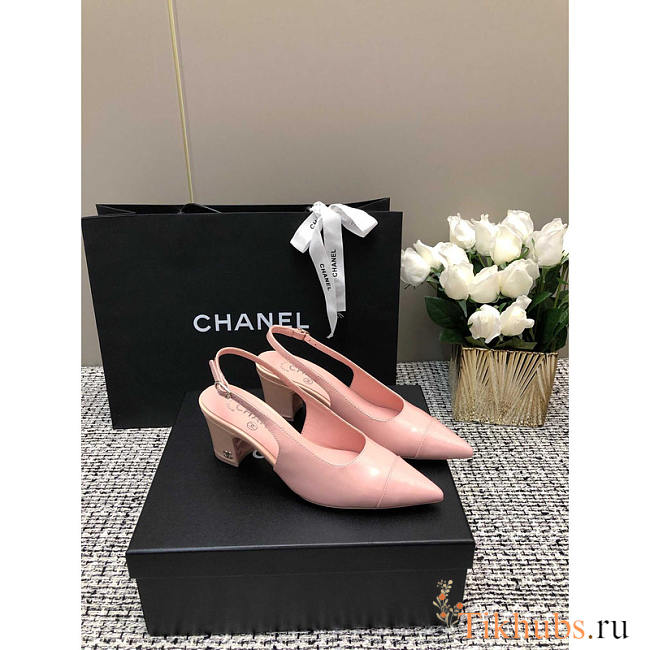 Chanel Slingbacks Patent Calfskin Pink 6.5cm - 1