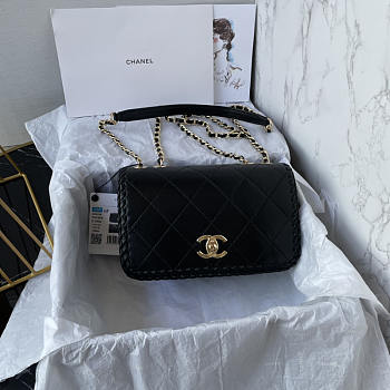 Chanel Flap Bag Lambskin Black 21x13x8cm