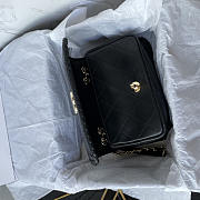 Chanel Flap Bag Lambskin Black 21x13x8cm - 5