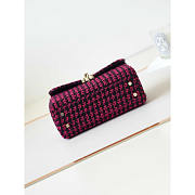 Chanel Small Box Wool Tweed Gold Fuchsia & Black 13.5x19x8cm - 3