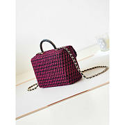 Chanel Small Box Wool Tweed Gold Fuchsia & Black 13.5x19x8cm - 5