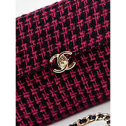 Chanel Small Box Wool Tweed Gold Fuchsia & Black 13.5x19x8cm - 6