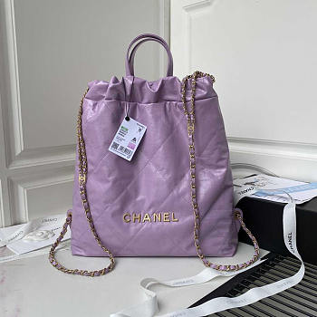 Chanel Large Back Pack Calfskin Chanel 22 Purple 51x40x9cm
