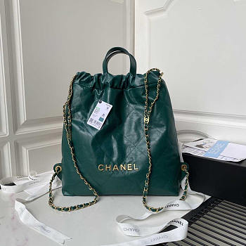 Chanel Large Back Pack Calfskin Chanel 22 Green 51x40x9cm