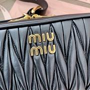 Miu Miu Black Matelassé Nappa Leather Shoulder Bag 24x11.5x7cm - 2