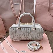 Miu Miu Arcadie Nappa Leather Tote Bag White 27x12x9cm - 6