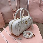 Miu Miu Arcadie Nappa Leather Tote Bag White 27x12x9cm - 4