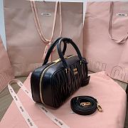 Miu Miu Arcadie Nappa Leather Tote Bag Black 27x12x9cm - 4