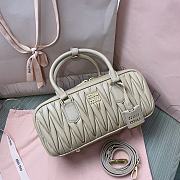 Miu Miu Arcadie Nappa Leather Tote Bag Light Beige 27x12x9cm - 1