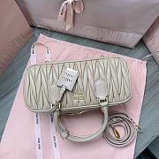 Miu Miu Arcadie Nappa Leather Tote Bag Light Beige 27x12x9cm - 6