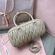 Miu Miu Arcadie Nappa Leather Tote Bag Light Beige 27x12x9cm - 2