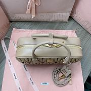 Miu Miu Arcadie Nappa Leather Tote Bag Light Beige 27x12x9cm - 3