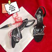 Christian Louboutin Emilie 100mm Crystal Black Suede Sandals - 4