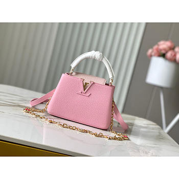 Louis Vuitton LV Capucines Mini Taurillon leather Pearly Lilac 21cm