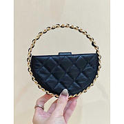 Chanel Camellia Leather Pouch Black 16x16x3.5cm - 6