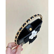 Chanel Camellia Leather Pouch Black 16x16x3.5cm - 4