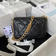 Chanel Small Flap Bag Lambskin & Gold Black 21x17x6cm - 6