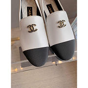 Chanel Moccasins Lambskin & Grosgrain White & Black - 2