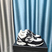 Chanel Trainers Calfskin Black White Sneakers - 1