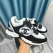 Chanel Trainers Calfskin Black White Sneakers - 4